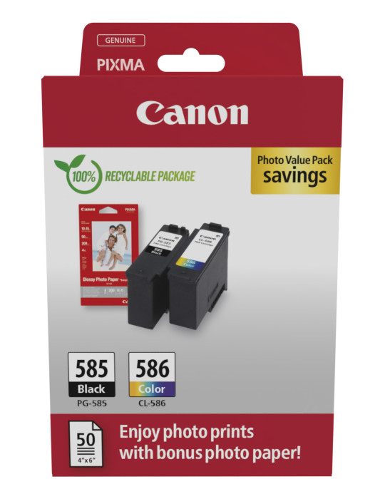 Canon PG-585 CL-586 PVP bläckpatroner 2 styck Original Svart, Cyan, Magenta, Gul