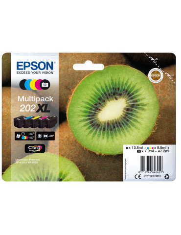 Epson Kiwi 202XL ink cartridge 1 pc(s) Original High (XL) Yield Black, Photo black, Cyan, Magenta, Yellow