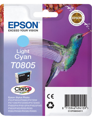 Epson Hummingbird Yksittäispakkaus, vaalea syaani T0805 Claria Photographic -muste