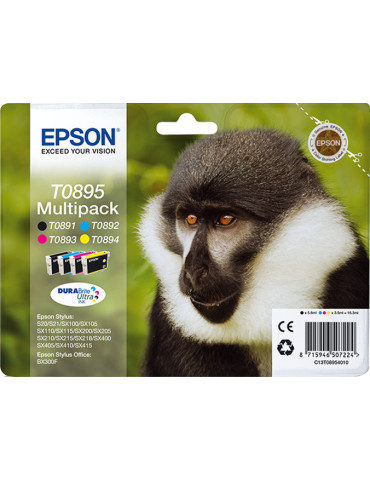 Epson Monkey Monipakkaus, 4 väriä T0895 DURABrite Ultra -muste
