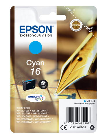 Epson Pen and crossword Yksittäispakkaus, syaani 16 DURABrite Ultra -muste