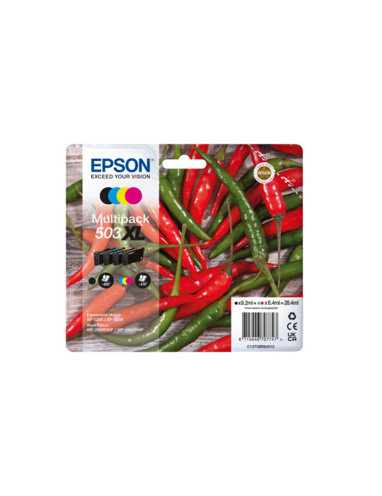 Epson 503XL mustekasetti 4 kpl Alkuperäinen Korkea (XL) värintuotto musta, Syaani, Magenta, Keltainen