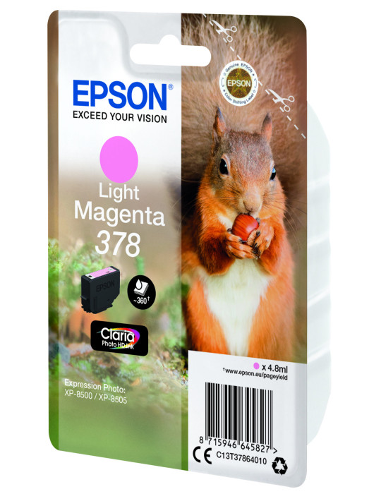 Epson Squirrel Singlepack Light Magenta 378 Claria Photo HD Ink