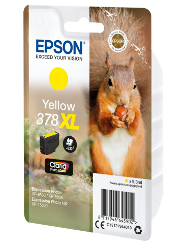 Epson Squirrel 378XL ink cartridge 1 pc(s) Original High (XL) Yield Yellow