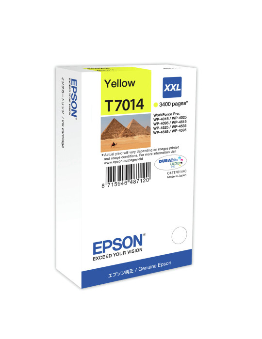 Epson Bläckpatron XXL gul 3 400 för WP4000 4500-serien
