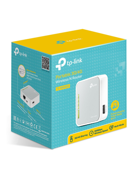 TP-Link TL-MR3020 langaton reititin Nopea Ethernet Yksi kaista (2,4 GHz) Harmaa, Valkoinen