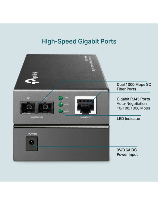 TP-Link MC200CM V3 network media converter Internal 1000 Mbit s 850 nm Multi-mode Black