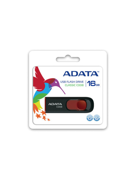 ADATA C008 USB flash drive 16 GB USB Type-A 2.0 Black, Red