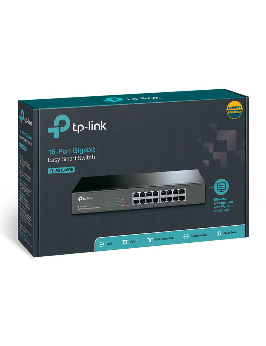 TP-Link TL-SG1016DE Managed L2 Gigabit Ethernet (10 100 1000) 1U Black