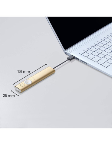 Logitech 910-004862 wireless presenter Bluetooth RF Gold