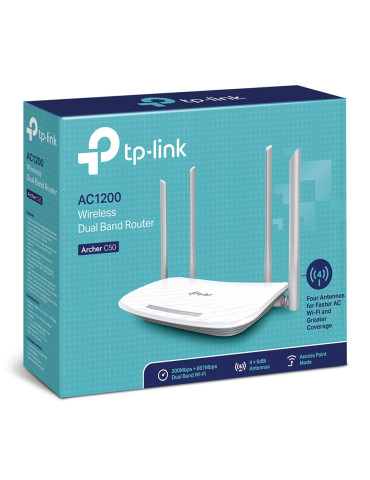 TP-Link Archer C50 trådlös router Snabb Ethernet Dual-band (2,4 GHz   5 GHz) Svart