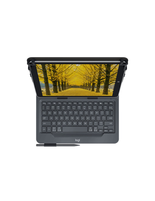 Logitech 920-008340 mobile device keyboard Danish Bluetooth Black