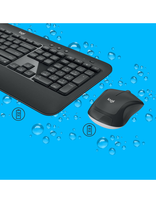 Logitech 920-008685 keyboard Mouse included Universal USB QWERTY US International Black, White