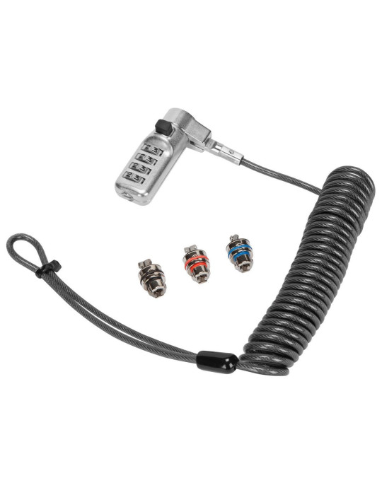 Targus DEFCON 3-in-1 kabellås Silver 2 m