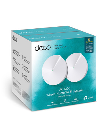 TP-Link Deco M5 (2-Pack) Kaksitaajuus (2,4 GHz 5 GHz) Wi-Fi 5 (802.11ac) Valkoinen Sisäinen
