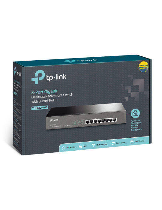 TP-Link TL-SG1008MP Unmanaged Gigabit Ethernet (10 100 1000) Power over Ethernet (PoE) 1U Black