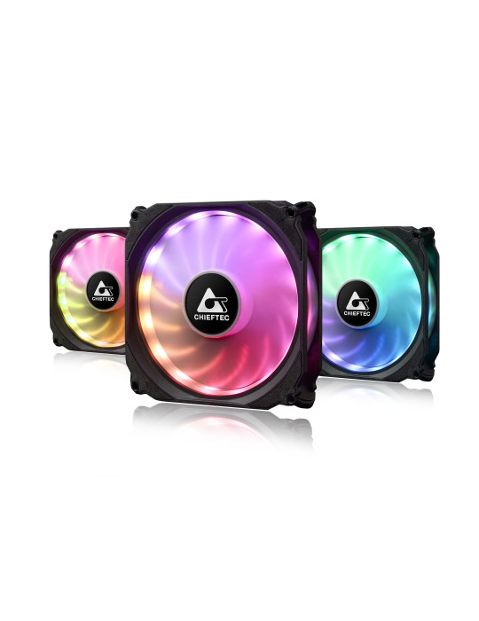 Chieftec CF-3012-RGB computer cooling system Computer case Fan 4.72" (12 cm) Black
