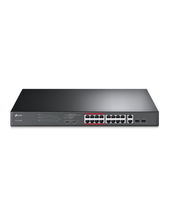 TP-Link TL-SL1218MP Unmanaged Gigabit Ethernet (10 100 1000) Power over Ethernet (PoE) 1U Black