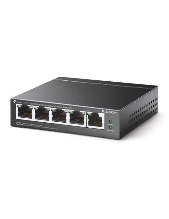 TP-Link TL-SF1005P Unmanaged Fast Ethernet (10 100) Power over Ethernet (PoE) Black