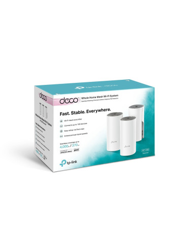 TP-Link Deco E4 (3-pack) Kaksitaajuus (2,4 GHz 5 GHz) Wi-Fi 5 (802.11ac) Valkoinen, Harmaa 2 Sisäinen
