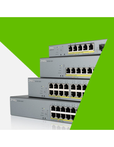 Zyxel GS1350-6HP-EU0101F verkkokytkin Hallittu L2 Gigabit Ethernet (10 100 1000) Power over Ethernet -tuki Harmaa