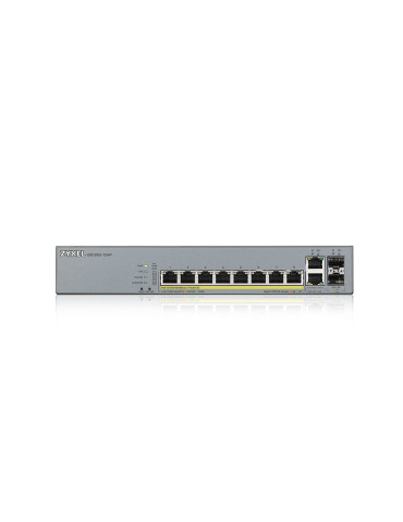 Zyxel GS1350-12HP-EU0101F verkkokytkin Hallittu L2 Gigabit Ethernet (10 100 1000) Power over Ethernet -tuki Harmaa