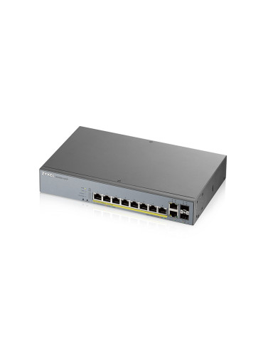 Zyxel GS1350-12HP-EU0101F verkkokytkin Hallittu L2 Gigabit Ethernet (10 100 1000) Power over Ethernet -tuki Harmaa