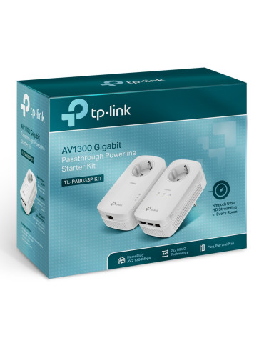 TP-Link TL-PA8033P KIT PowerLine-verkkosovitin 1300 Mbit s Ethernet LAN Valkoinen 2 kpl