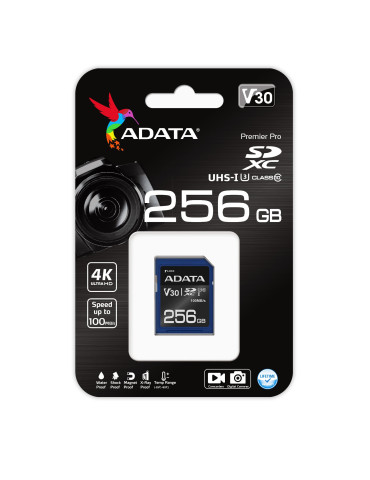 ADATA ASDX256GUI3V30S-R flashminne 256 GB SDXC UHS-I Klass 10 ADATA ASDX256GUI3V30S-R flashminne 256 GB SDXC UHS-I Klass 10