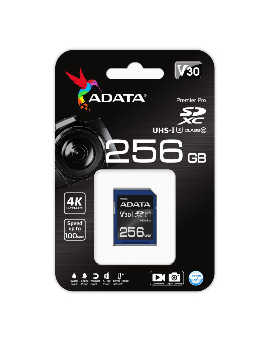 ADATA ASDX256GUI3V30S-R muistikortti 256 GB SDXC UHS-I Luokka 10