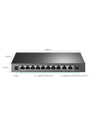 TP-Link TL-SG1210MPE network switch Managed L2 Gigabit Ethernet (10 100 1000) Power over Ethernet (PoE) Black