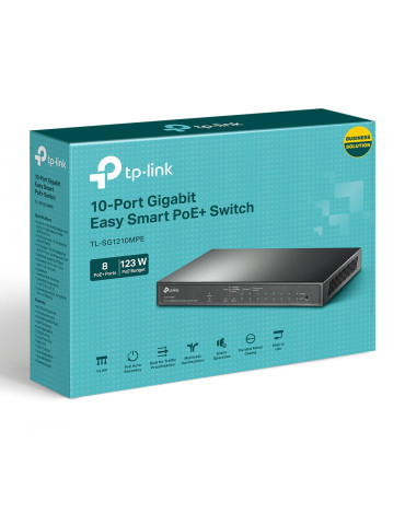 TP-Link TL-SG1210MPE network switch Managed L2 Gigabit Ethernet (10 100 1000) Power over Ethernet (PoE) Black