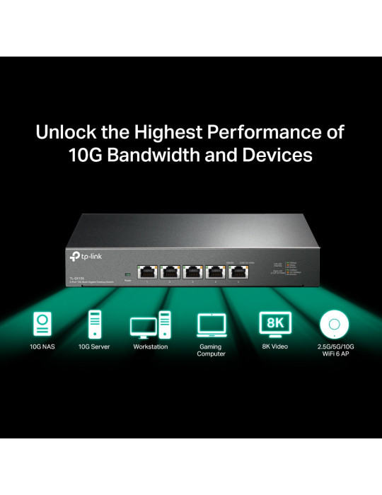 TP-Link TL-SX105 network switch Unmanaged 10G Ethernet (100 1000 10000) Black