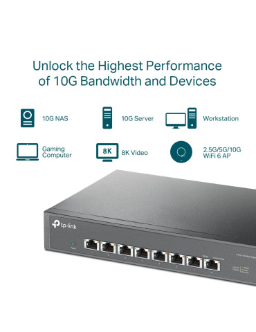 TP-Link TL-SX1008 network switch Unmanaged 10G Ethernet (100 1000 10000) 1U Black