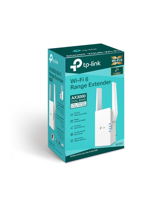 TP-Link RE705X mesh wi-fi system Dual-band (2.4 GHz   5 GHz) Wi-Fi 6 (802.11ax) White 1 External