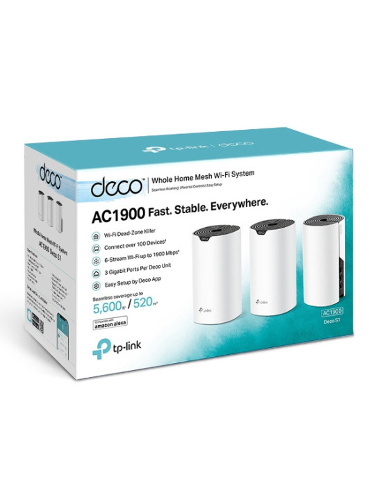 TP-Link Deco S7 (3-pack) Dual-band (2.4 GHz   5 GHz) Wi-Fi 5 (802.11ac) White, Black Internal