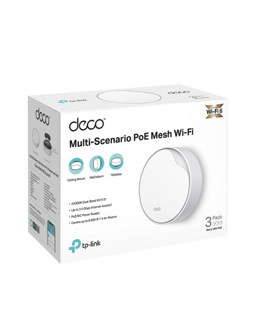 TP-Link DECO X50-PoE(3-PACK) Dual-band (2.4 GHz   5 GHz) Wi-Fi 6 (802.11ax) White 2 Internal