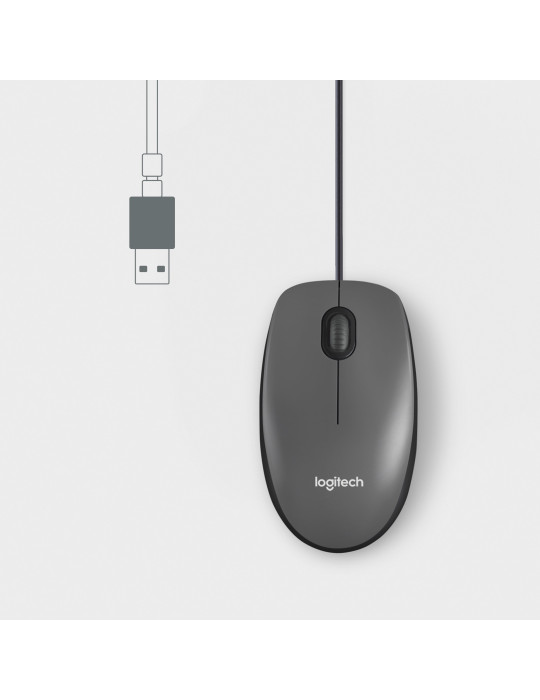 Logitech 910-006652 mouse Office Ambidextrous USB Type-A Optical 1000 DPI