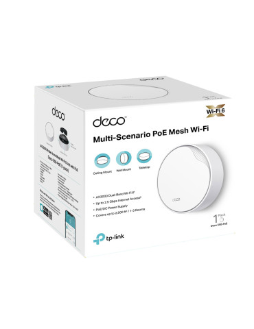 TP-Link DECO X50-POE(1-PACK) mesh wi-fi system Dual-band (2.4 GHz   5 GHz) Wi-Fi 6 (802.11ax) White 2 Internal