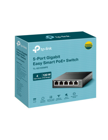 TP-Link TL-SG105MPE network switch L2 Gigabit Ethernet (10 100 1000) Power over Ethernet (PoE) Black