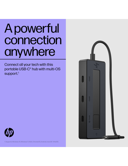 HP 4K USB-C Multiport Hub USB Type-C 10000 Mbit s Black