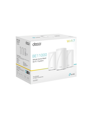 TP-Link Deco BE65 Triband (2,4 GHz 5 GHz 6 GHz) Wi-Fi 7 (802.11be) Vit 4 Intern