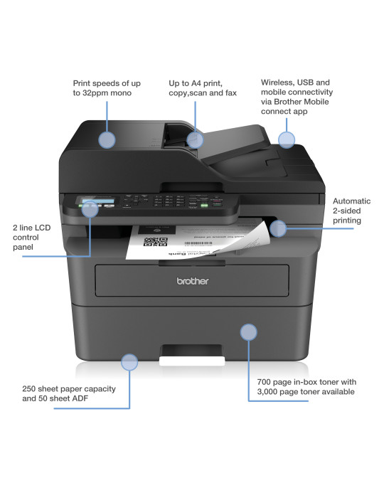 Brother MFC-L2800DW multifunction printer Laser A4 1200 x 1200 DPI 32 ppm Wi-Fi