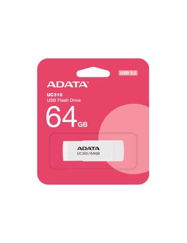 ADATA UC310 USB-muisti 64 GB USB A-tyyppi 3.2 Gen 1 (3.1 Gen 1) Valkoinen ADATA UC310 USB-muisti 64 GB USB A-tyyppi 3.2 Gen 1 (3.1 Gen 1) Valkoinen