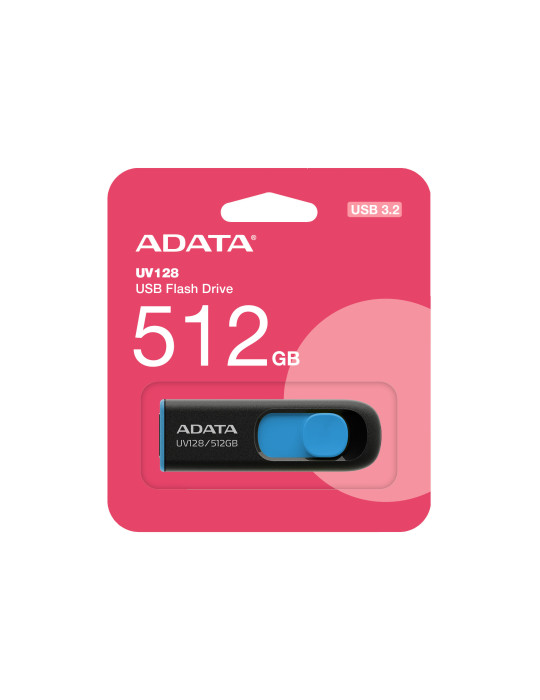 ADATA UV128 USB flash drive 512 GB USB Type-A 3.2 Gen 1 (3.1 Gen 1) Black, Blue