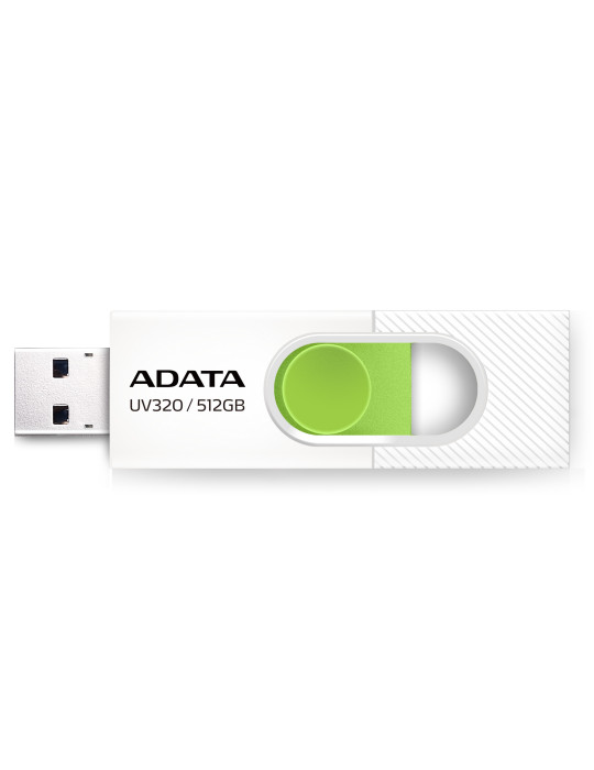 ADATA UV320 USB-muisti 512 GB USB A-tyyppi 3.2 Gen 1 (3.1 Gen 1) Vihreä, Valkoinen