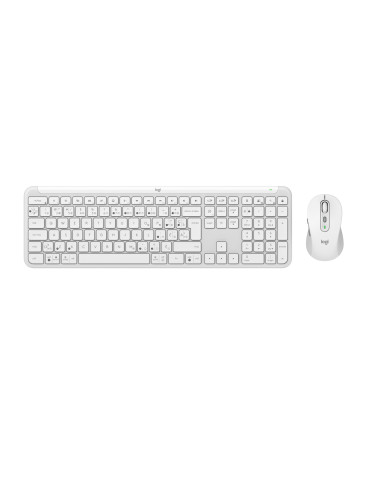 Logitech 920-012489 keyboard Mouse included Office RF Wireless + Bluetooth QWERTY Nordic White
