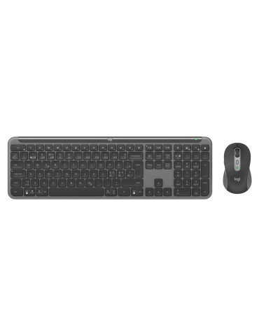 Logitech MK950 keyboard Mouse included Office RF Wireless + Bluetooth QWERTY Nordic Graphite