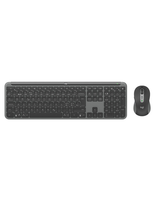 Logitech MK950 keyboard Mouse included Office RF Wireless + Bluetooth QWERTY Nordic Graphite