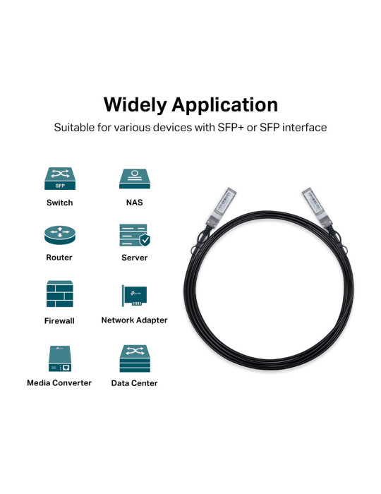 TP-Link TL-SM5220-3M InfiniBand- ja kuituoptiikkakaapeli SFP+ DAC musta